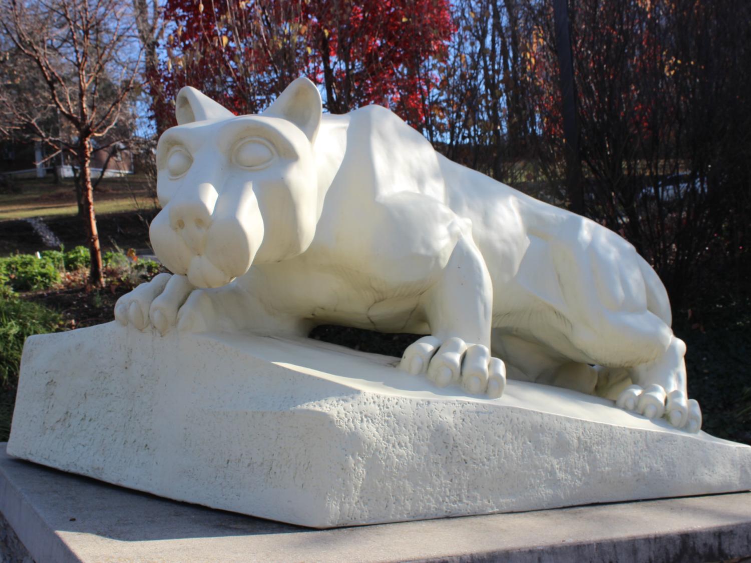 The Nittany Lion shrine at Penn State York in November 2025