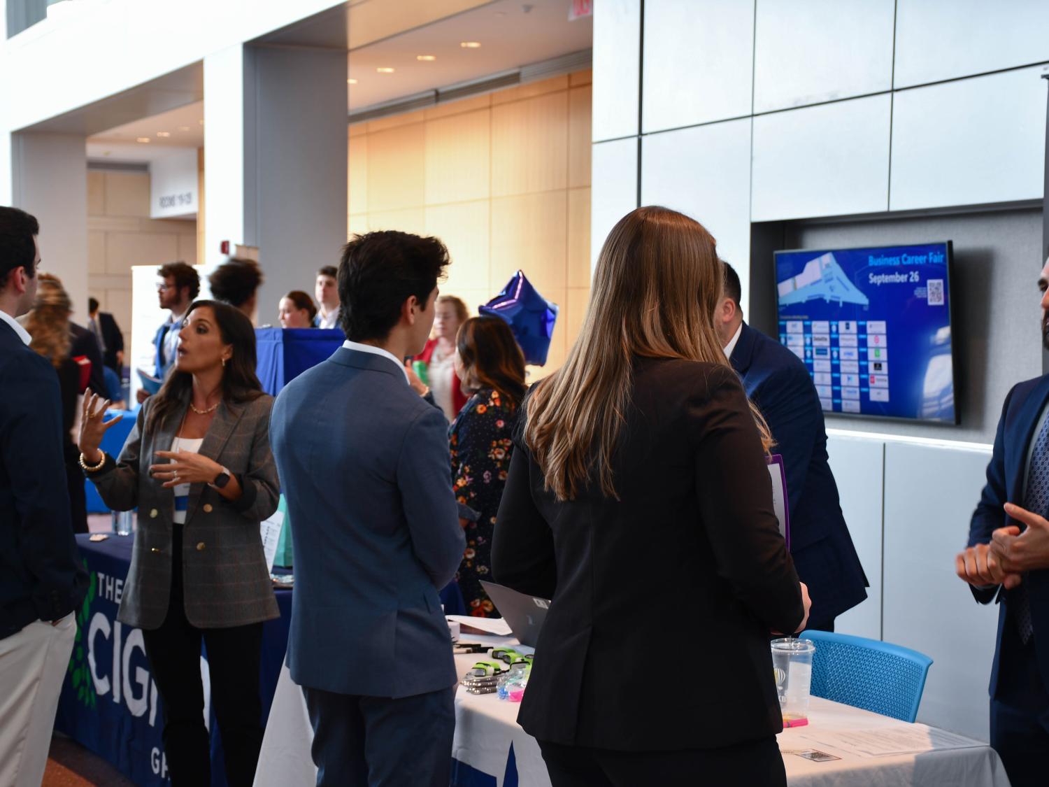 Smeal students interact with corporate recruiters at the Smeal Business Career Fair