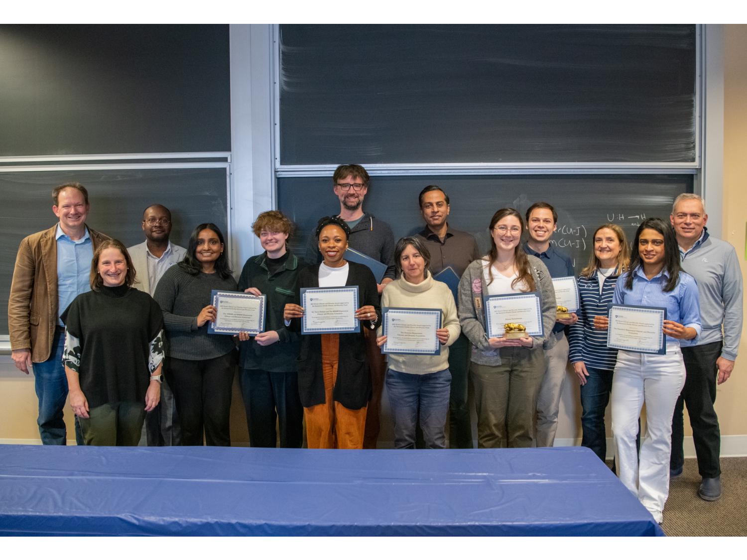 Group of award winners at the Dean's Climate and Diversity Award Reception.