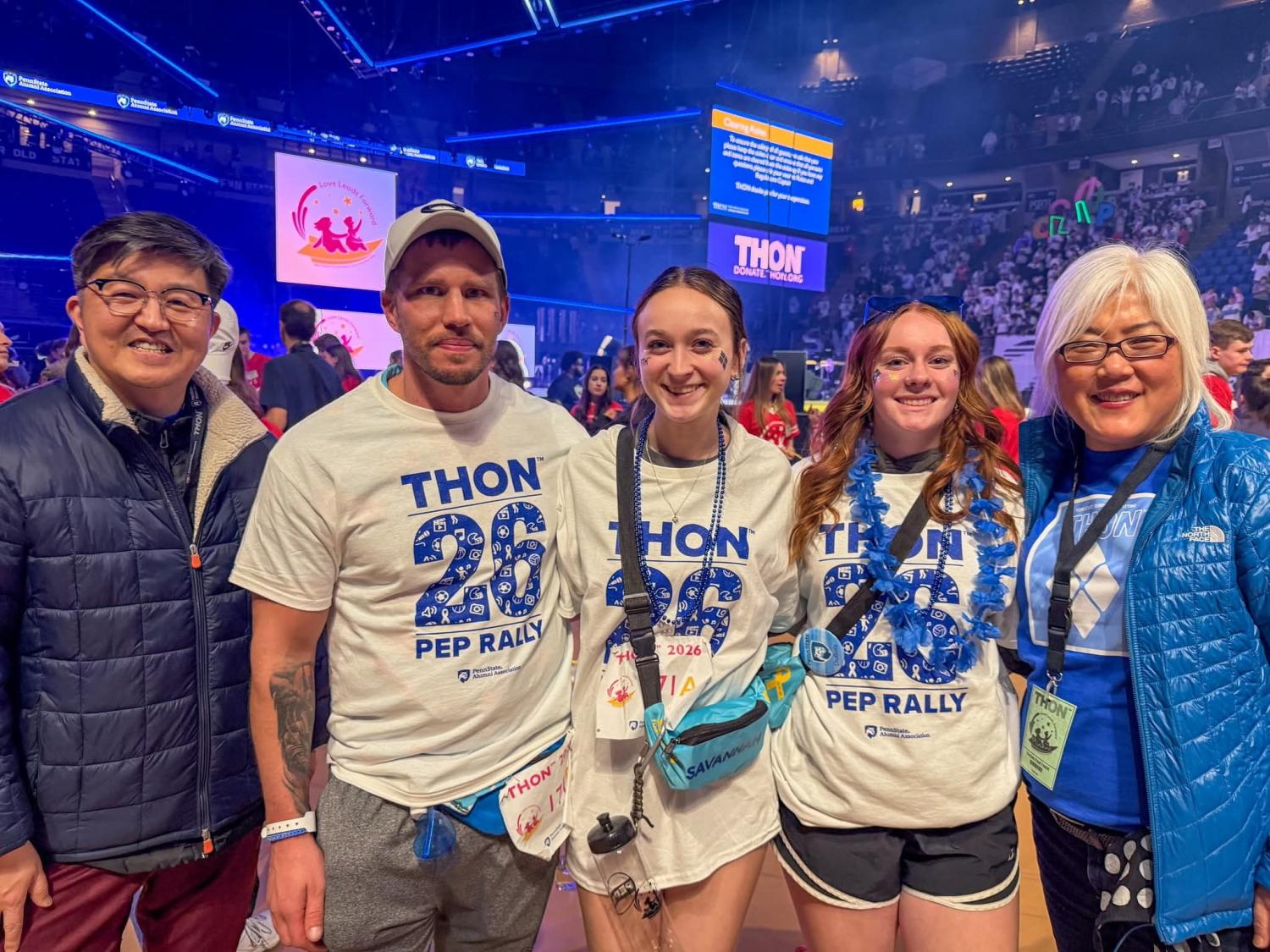 PSU DuBois THON Dancers with Chancellor Ryoo and his wife.