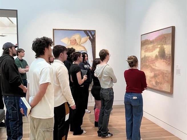 Students at the Palmer Museum of Art 