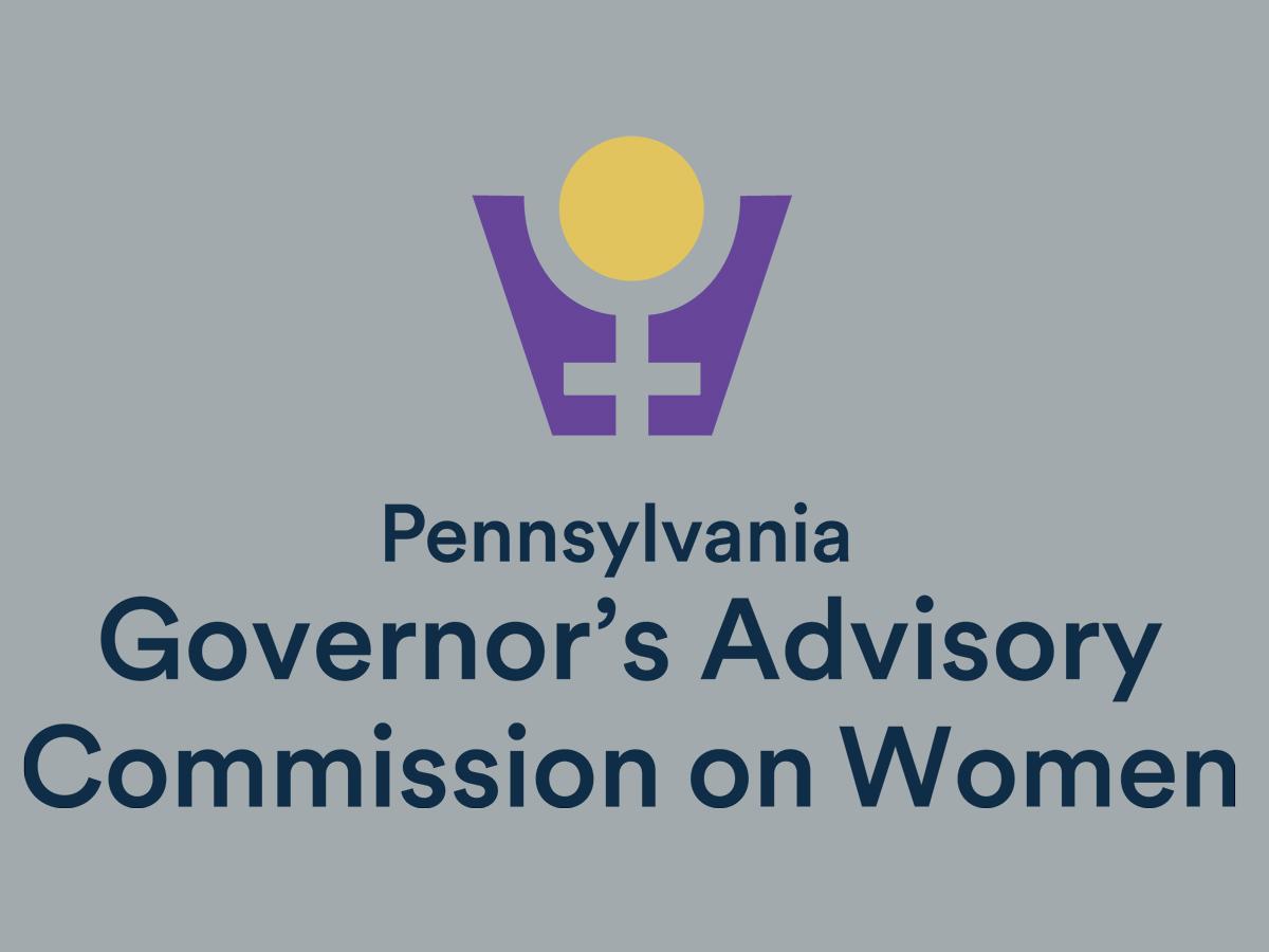 Logo for the Pennsylvania Governor’s Advisory Commission on Women, featuring a stylized female symbol above the organization’s name.
