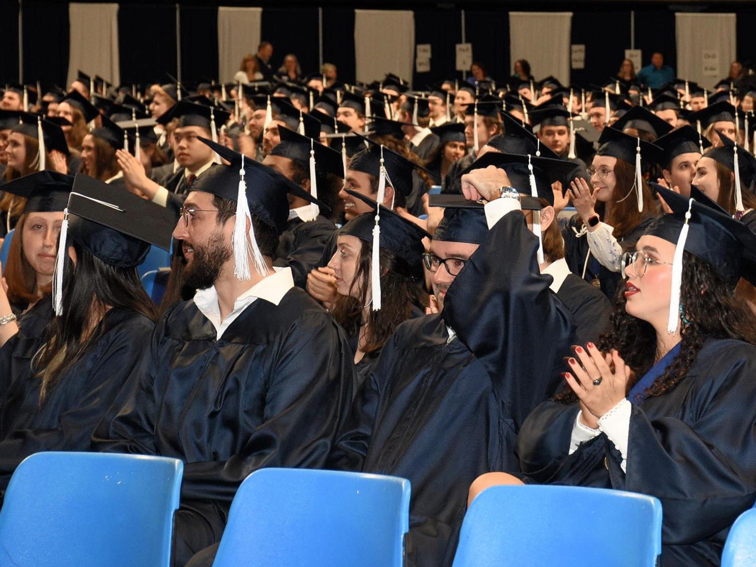 Students in the College of Engineering sit during their commencement ceremony in spring 2023.
