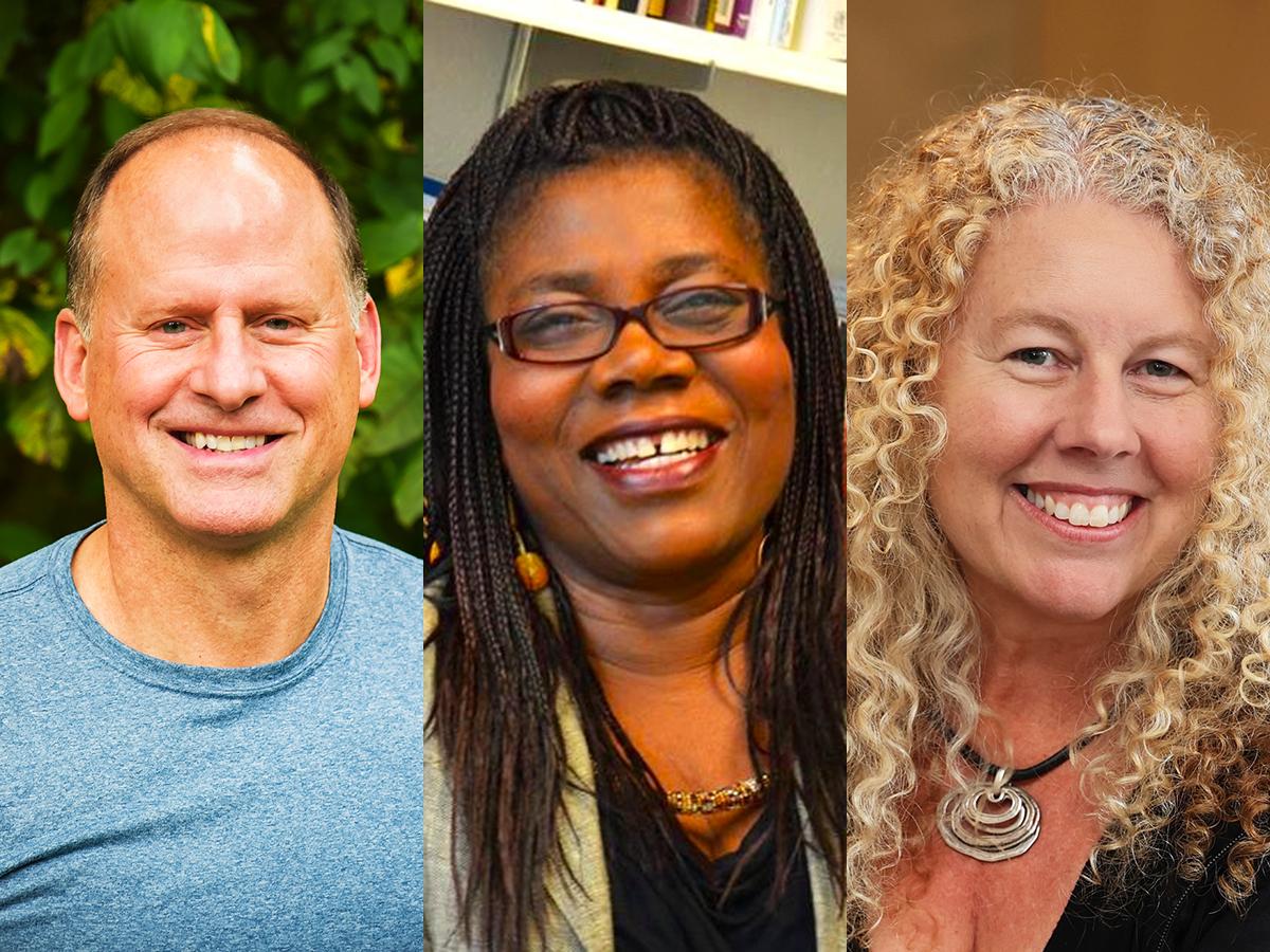 Headshots of Todd Davis, Patricia Jabbeh-Wesley and Erin Murphy
