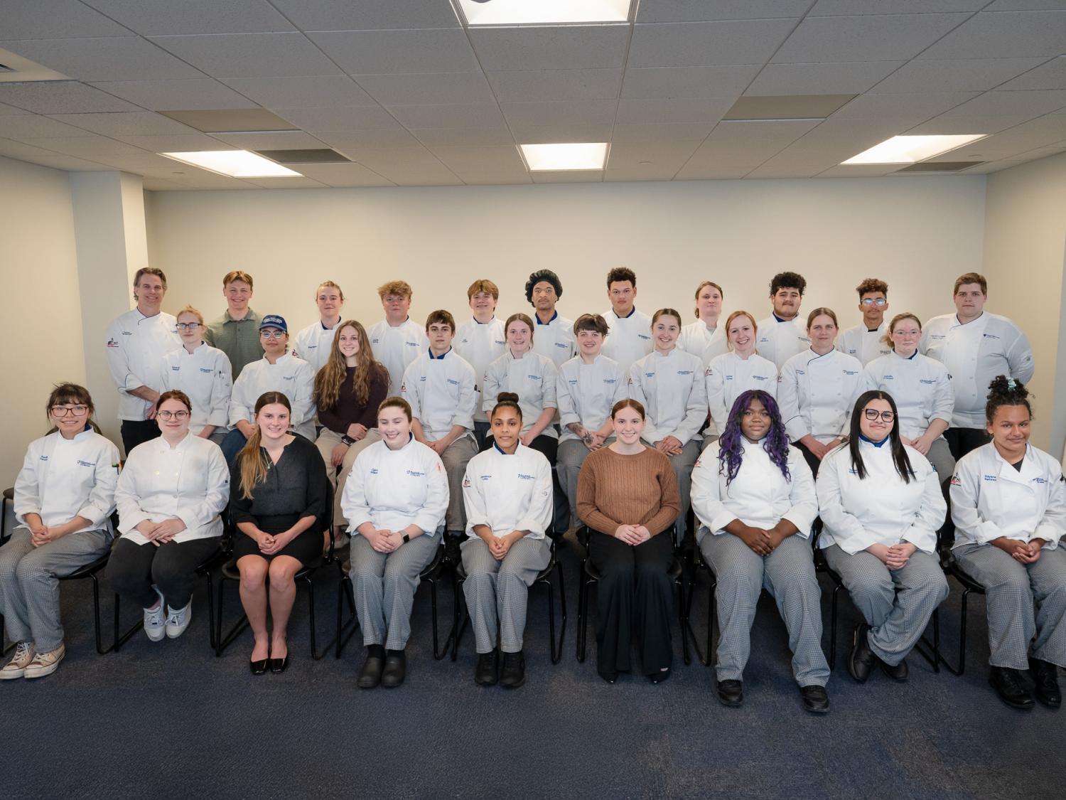 A group of students gathered together for a photo.