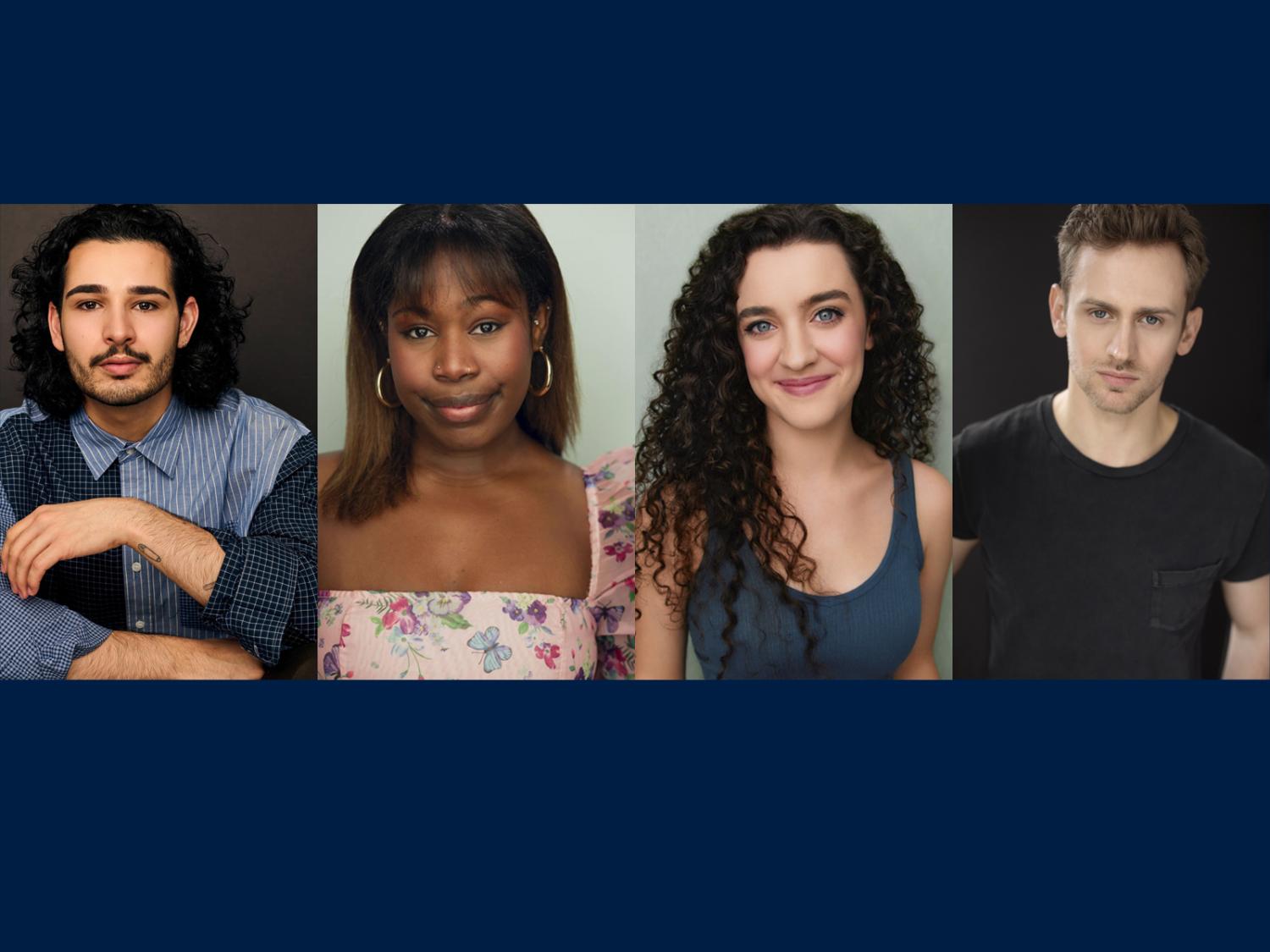 A composite image of headshots of four School of Theatre alumni
