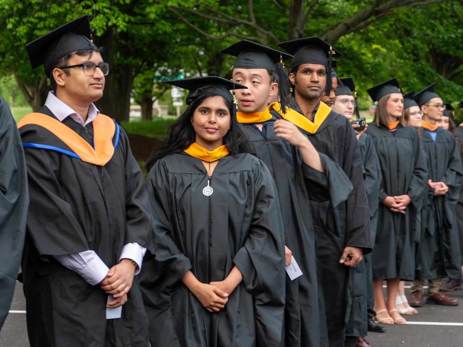 Graduates line up for Great Valley's Commencement Ceremony 