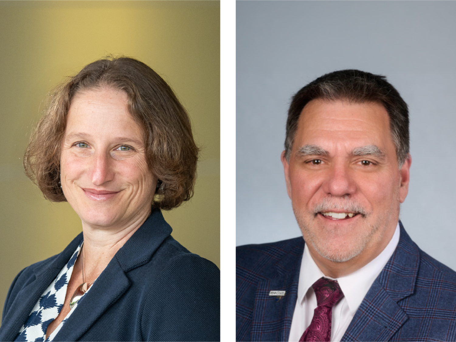 Headshot grid of Tracy Langkilde (left) and Michael Verderame (right)