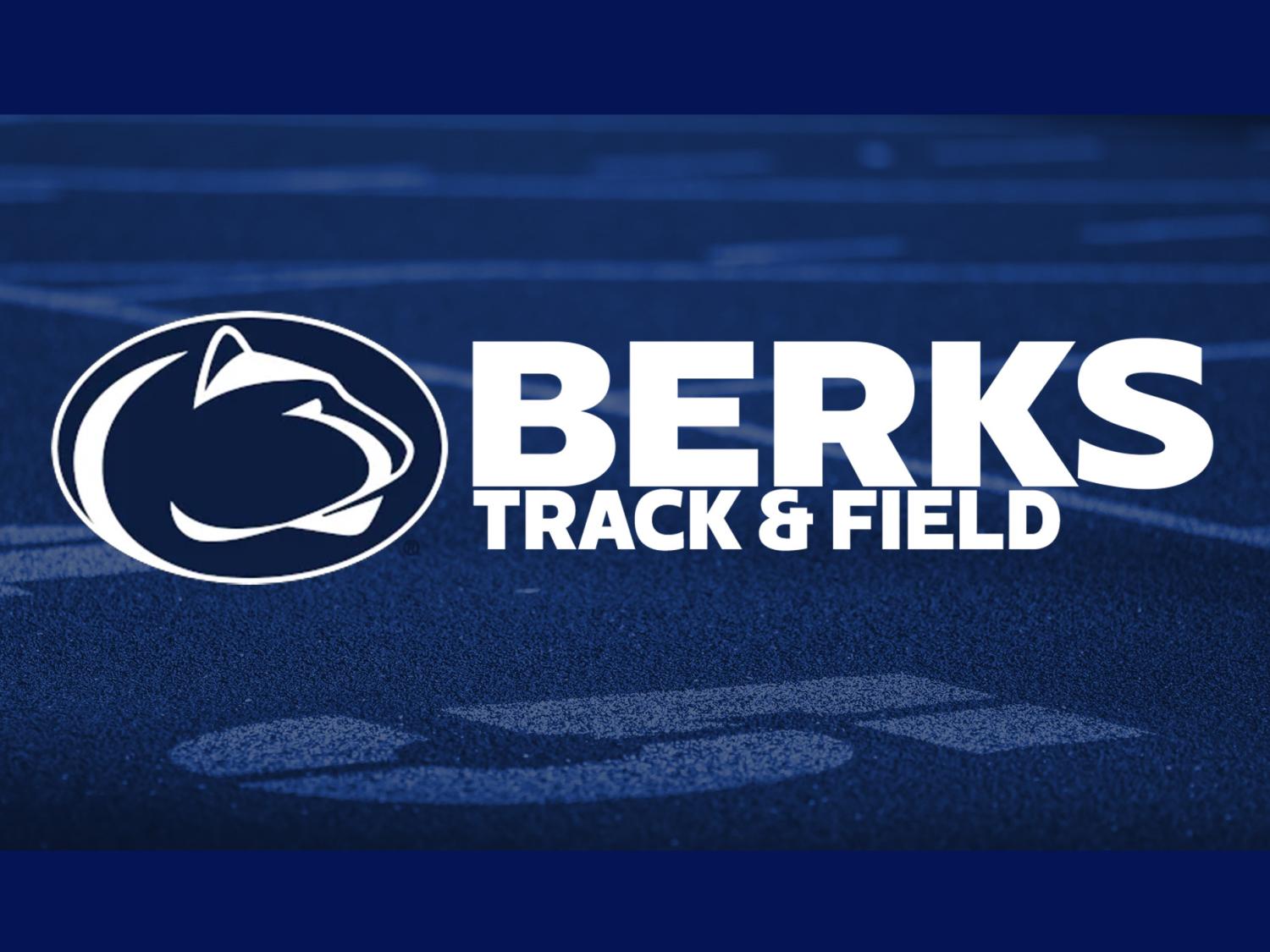 Berks Track & Field graphic with sports version of the Nittany Lion