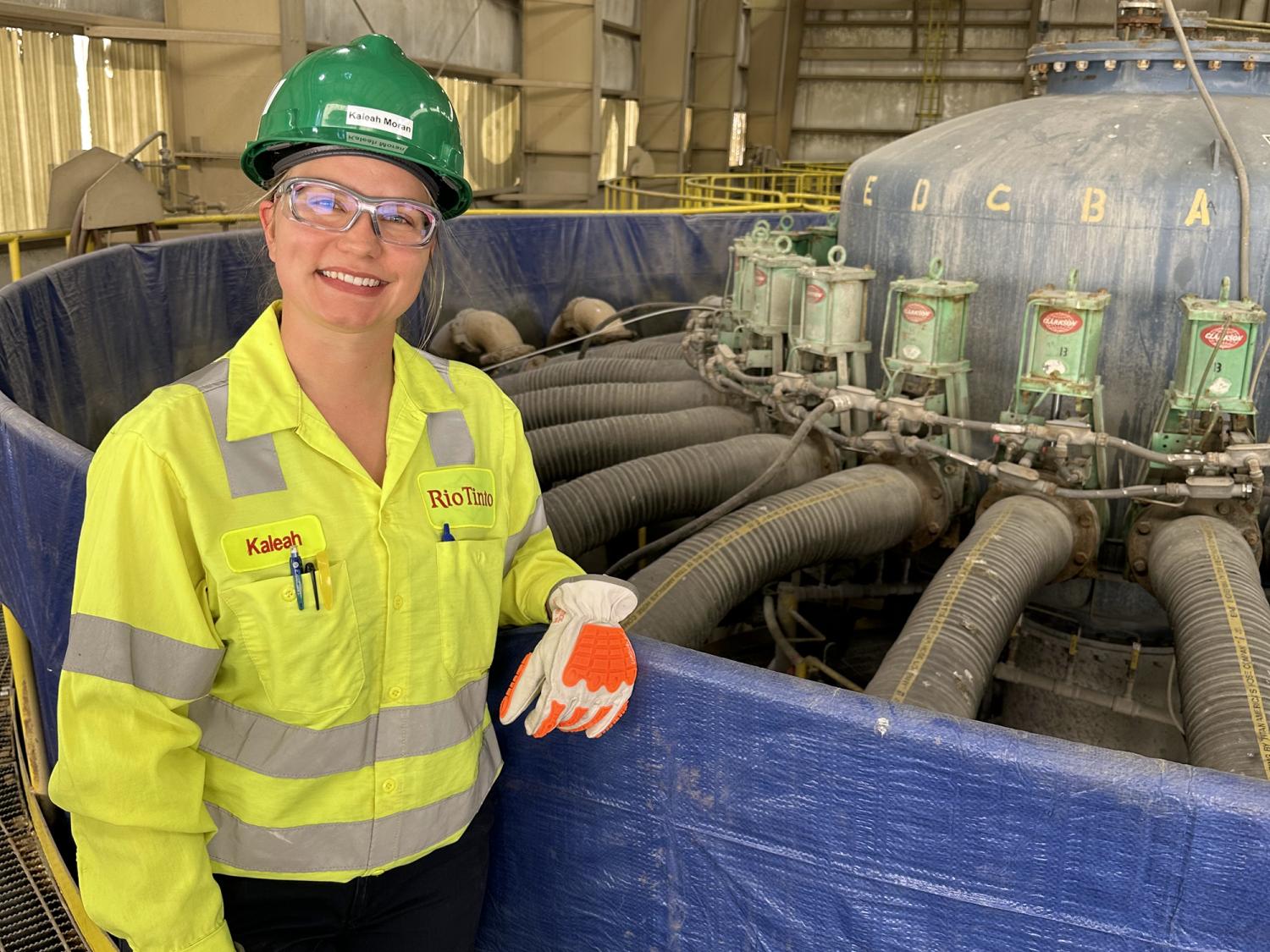 Kaleah Moran works in lab monitoring mine waste.