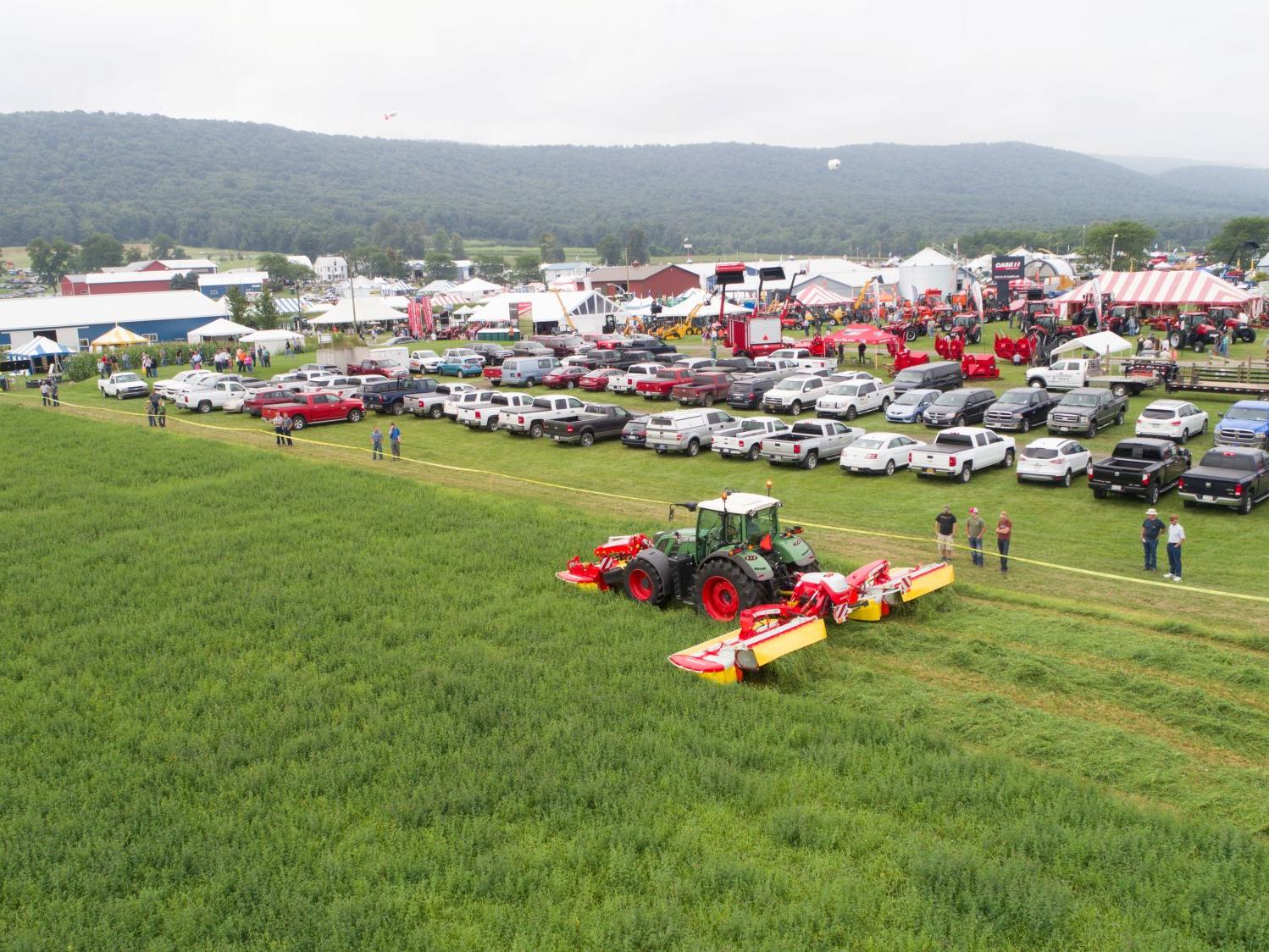 Hay mowing demonstration at Ag Progress Days.