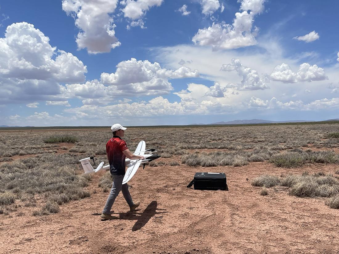 Person in arid surroundings