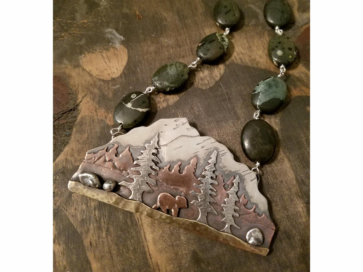 An example of a necklace made by Bobbi Shaffer, who will be the instructor for the upcoming jewelry making course at Penn State DuBois
