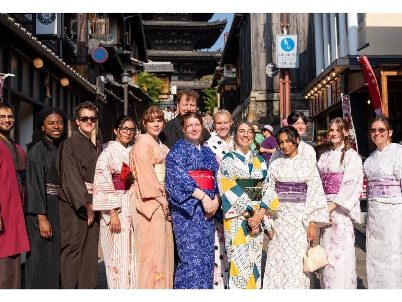 Penn State Mont Alto students and faculty pose for a group photo after participating in a traditional Japanese tea ceremony during a "Maymester" study abroad program in Kyoto. 