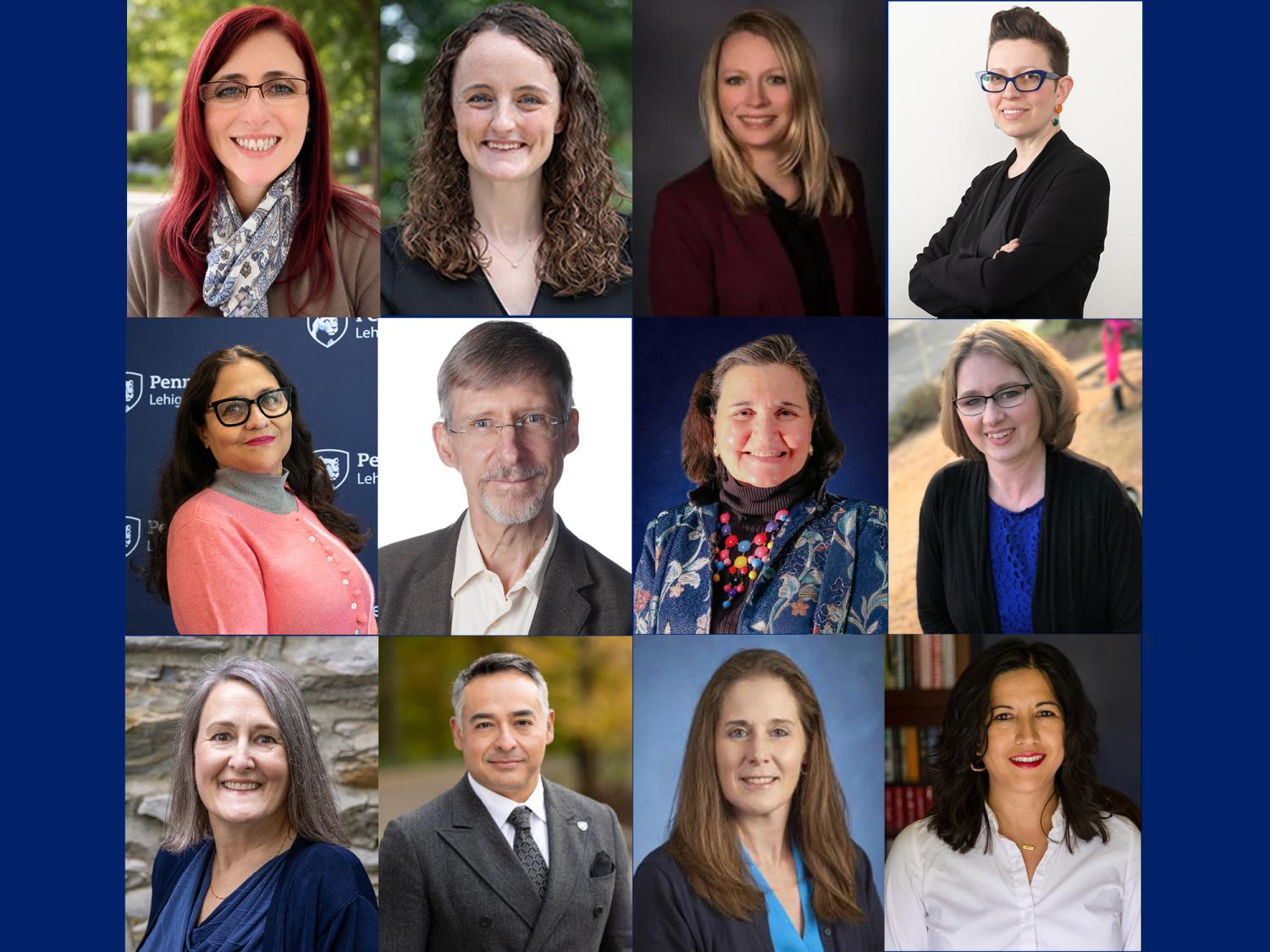 The 2026-2027 Teaching and Learning Technologies Faculty Advisory Committee members are, from top left, Fernanda Bonafini, Jackie Campbell, Julie Charnosky, Anna Divinsky, Subhadra Ganguli, William Goffe, Rosemary Martinelli, Sonia Molloy, Lolita Paff, Vincent Perez, Rayne Sperling, and Stephanie Swindle Thomas. Not pictured Betsy Campbell.