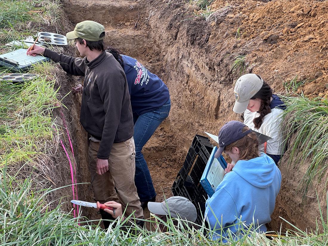 students judging soil