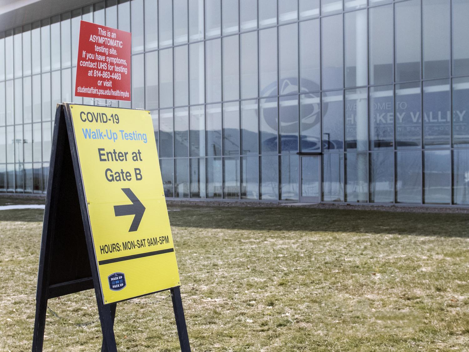 COVID test site sign