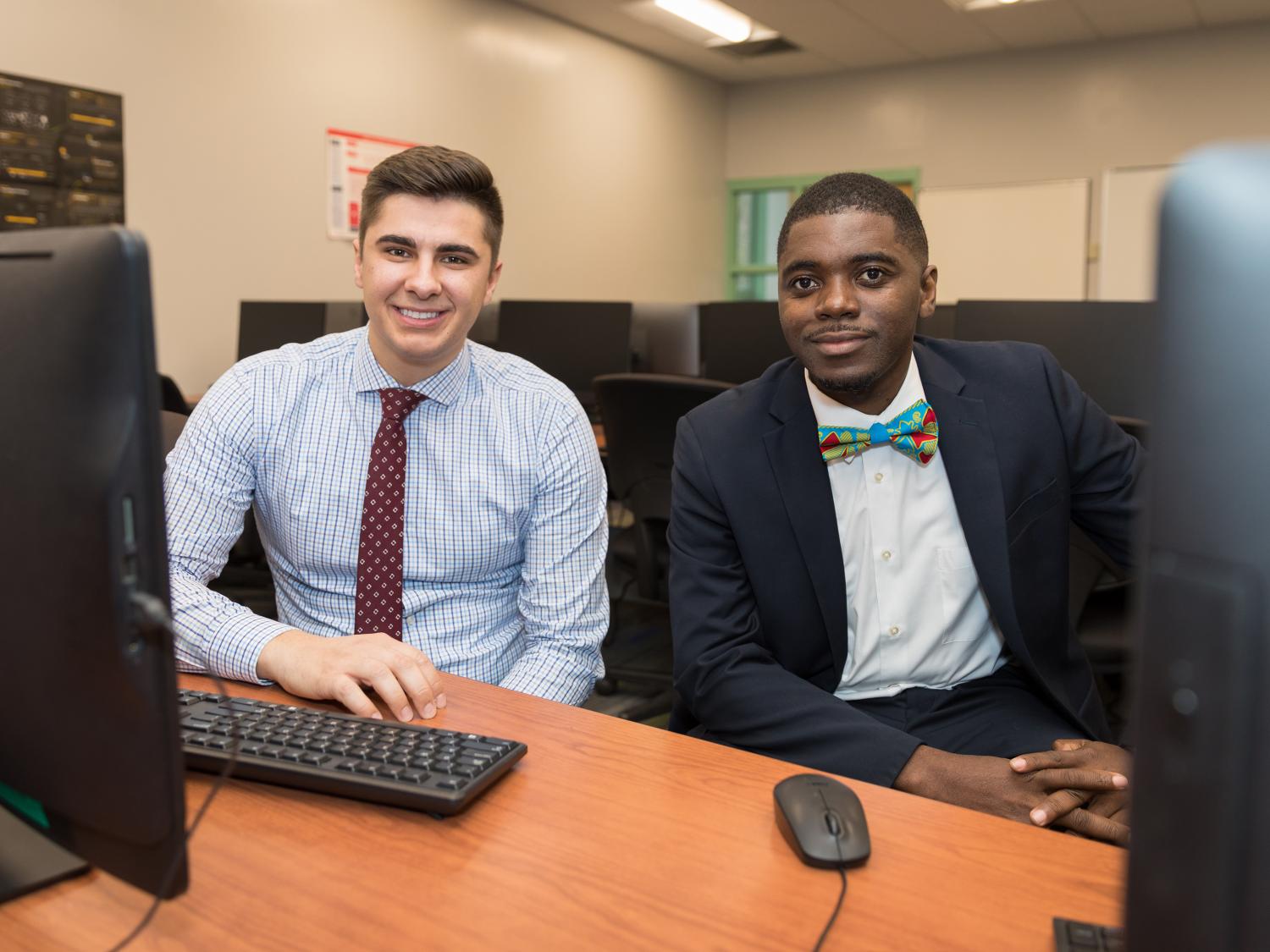 Erdi Elmasllari and Nicolo Stewart of Penn State Brandywine. 
