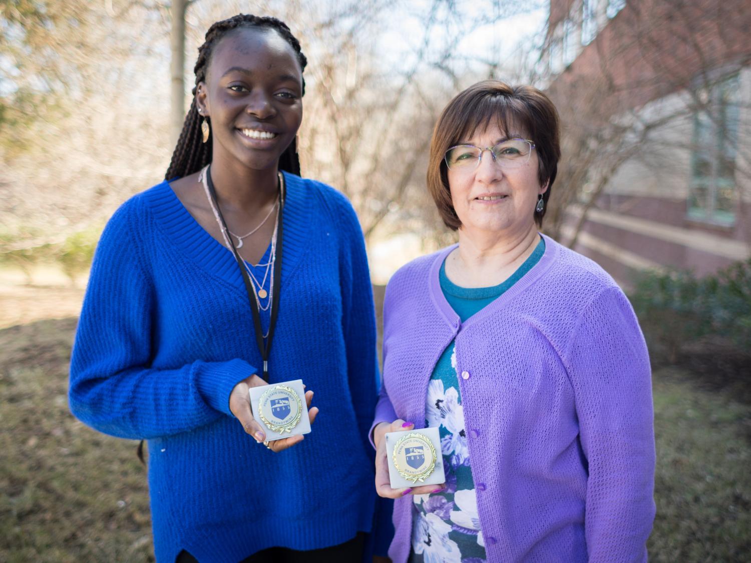 Sophomore Jemimah Mwaba and Lecturer in Information Sciences and Technology Nannette D’Imperio of Penn State Brandywine. 