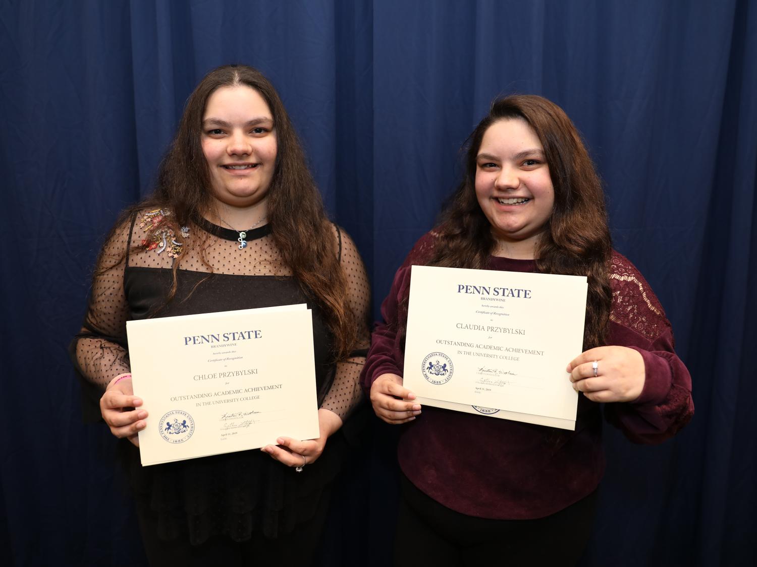 Chloe and Claudia Przybylski of Penn State Brandywine. 