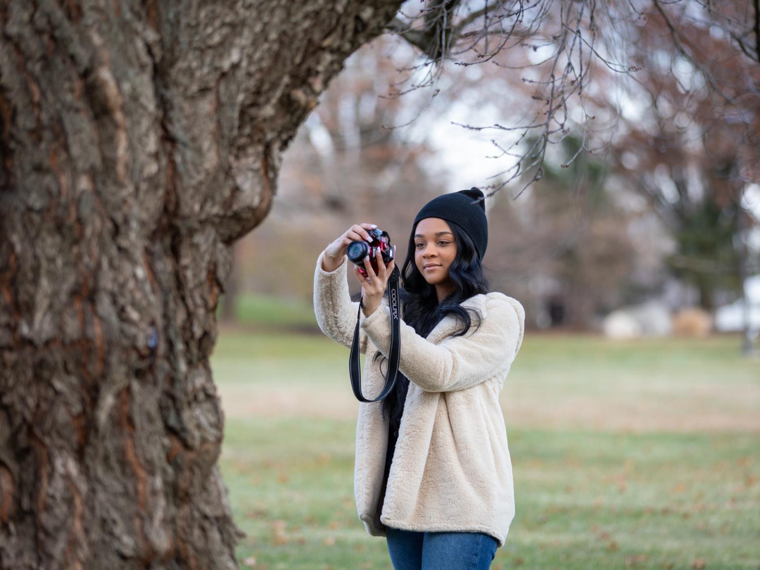 Azariah Shelton photographing nature. 