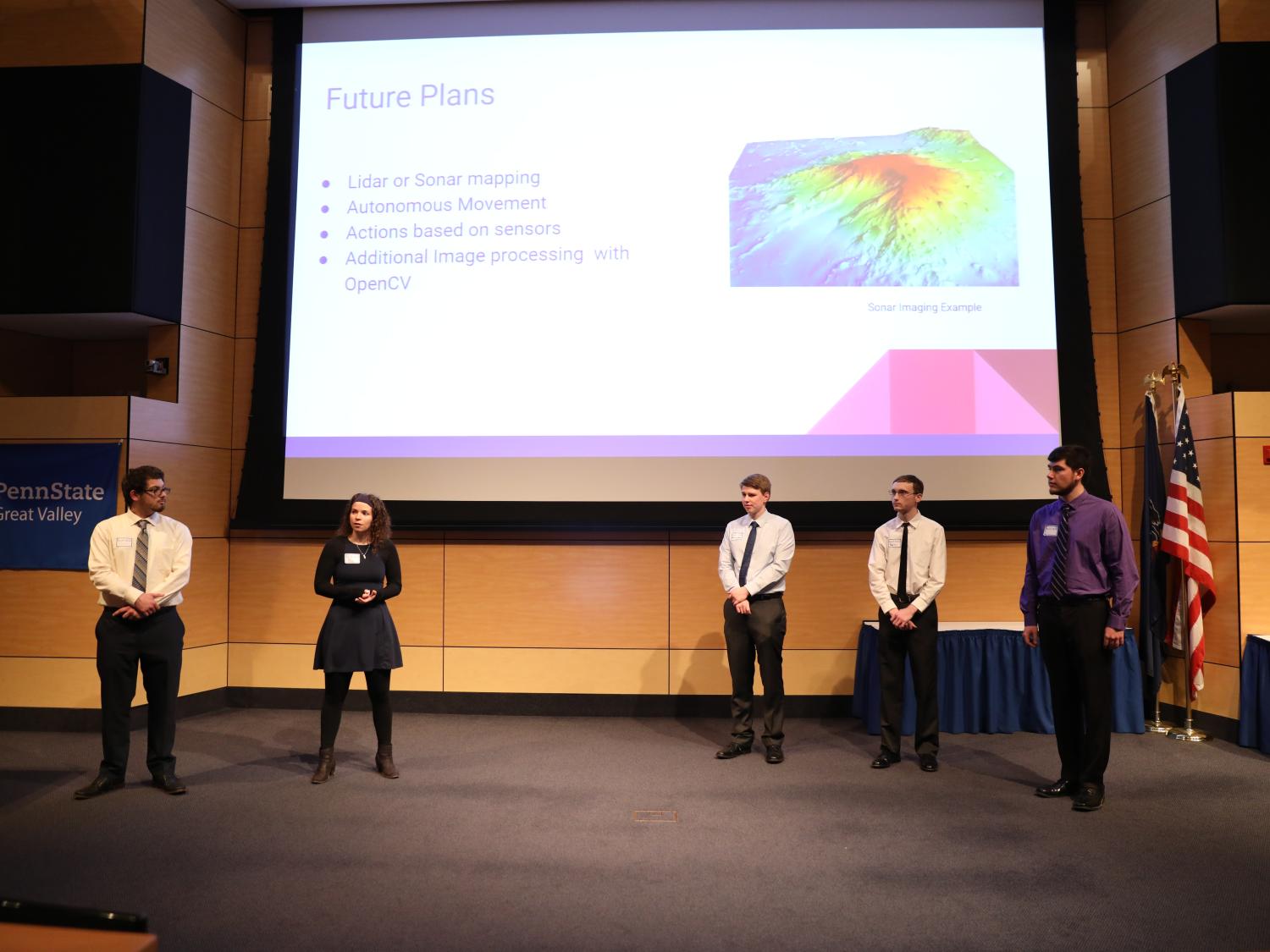 Penn State Brandywine students present senior project. 