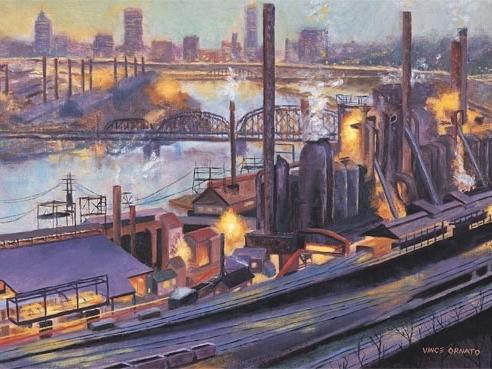 Painting of steel mil