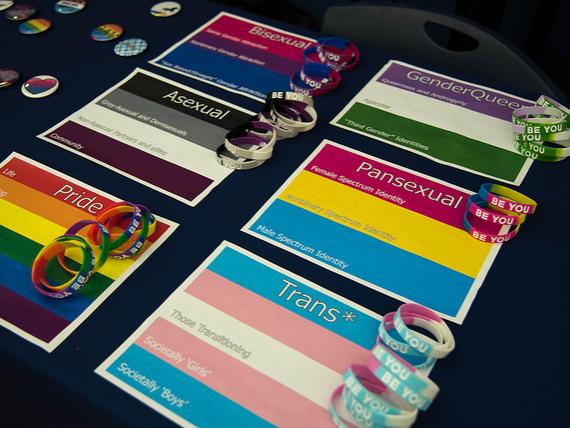 Colored bracelets on table