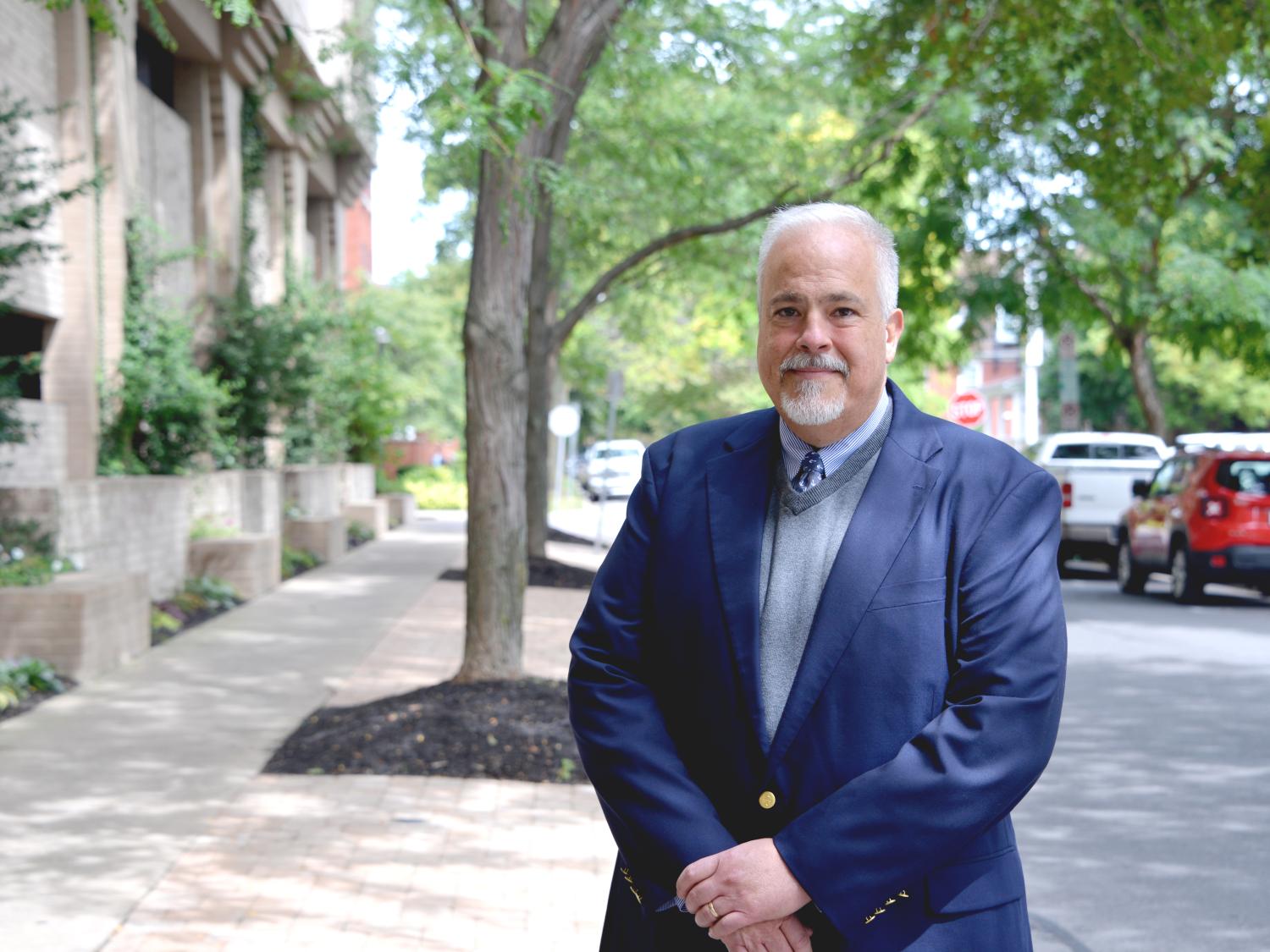 photo of Mark Bodenschatz, standing outside PSFEI