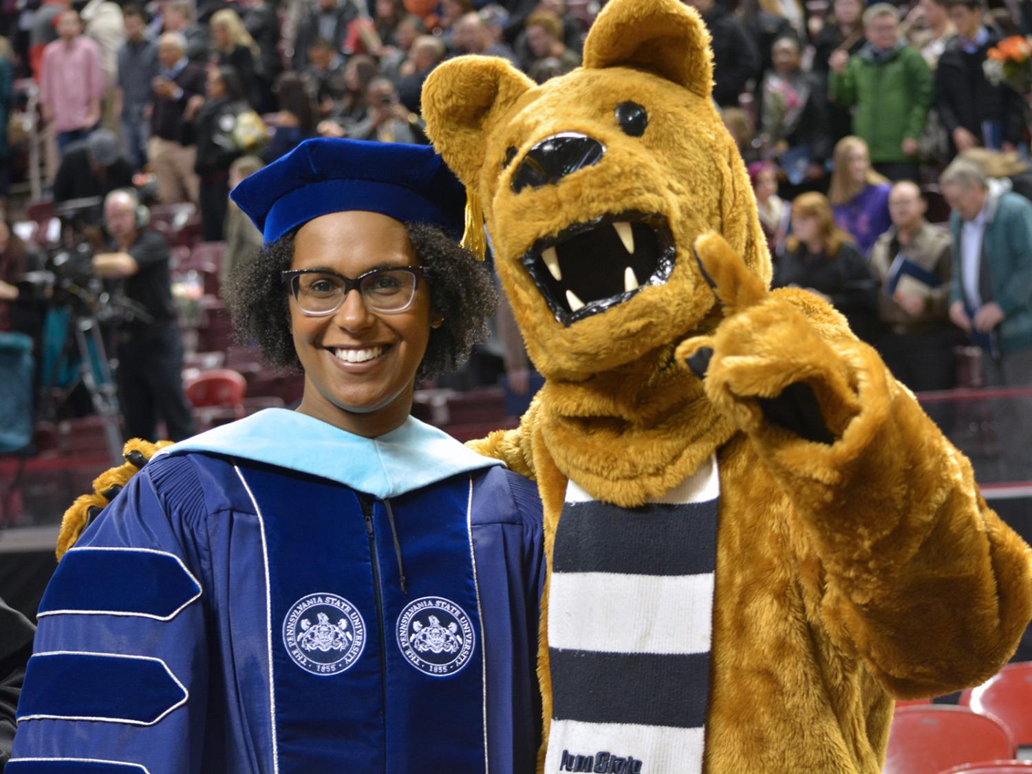 Amber Sessoms and Nittany Lion