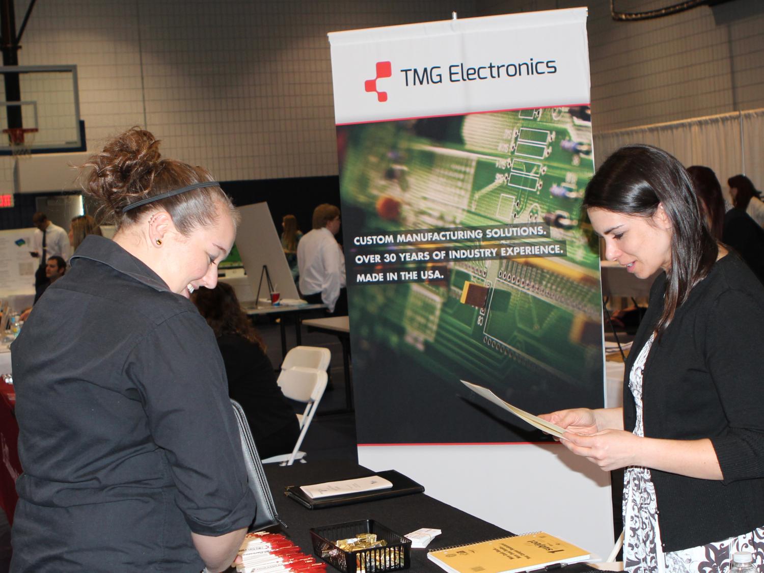 Student at career fair