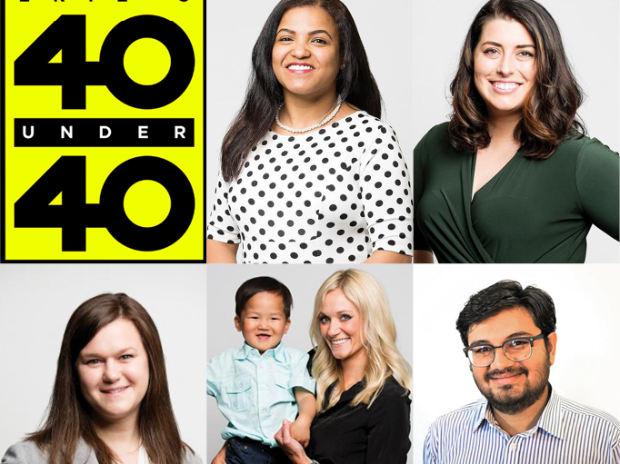 A collage of Penn State Behrend faculty and staff selected for Erie's "40 Under 40"