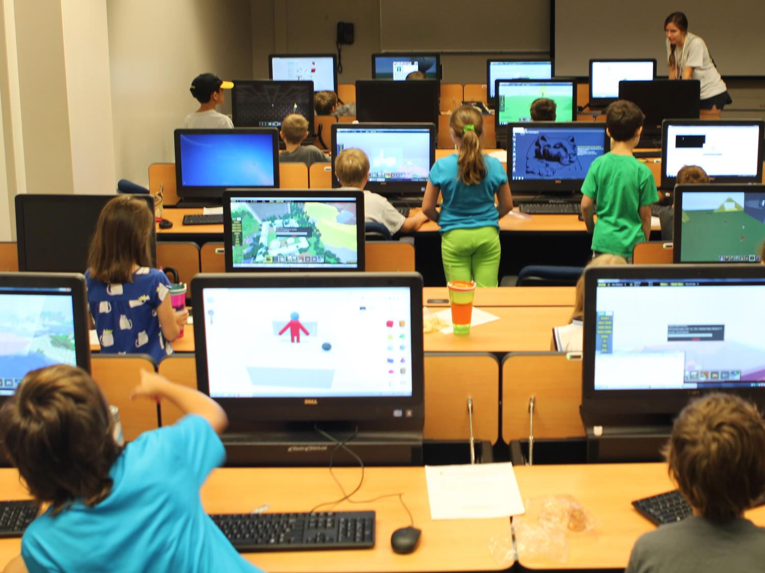 Kids in college classroom