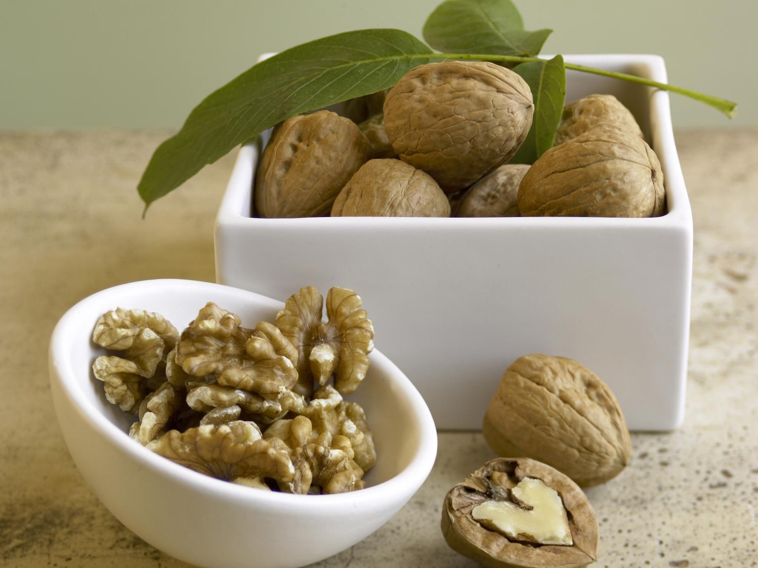 walnuts in bowl and box