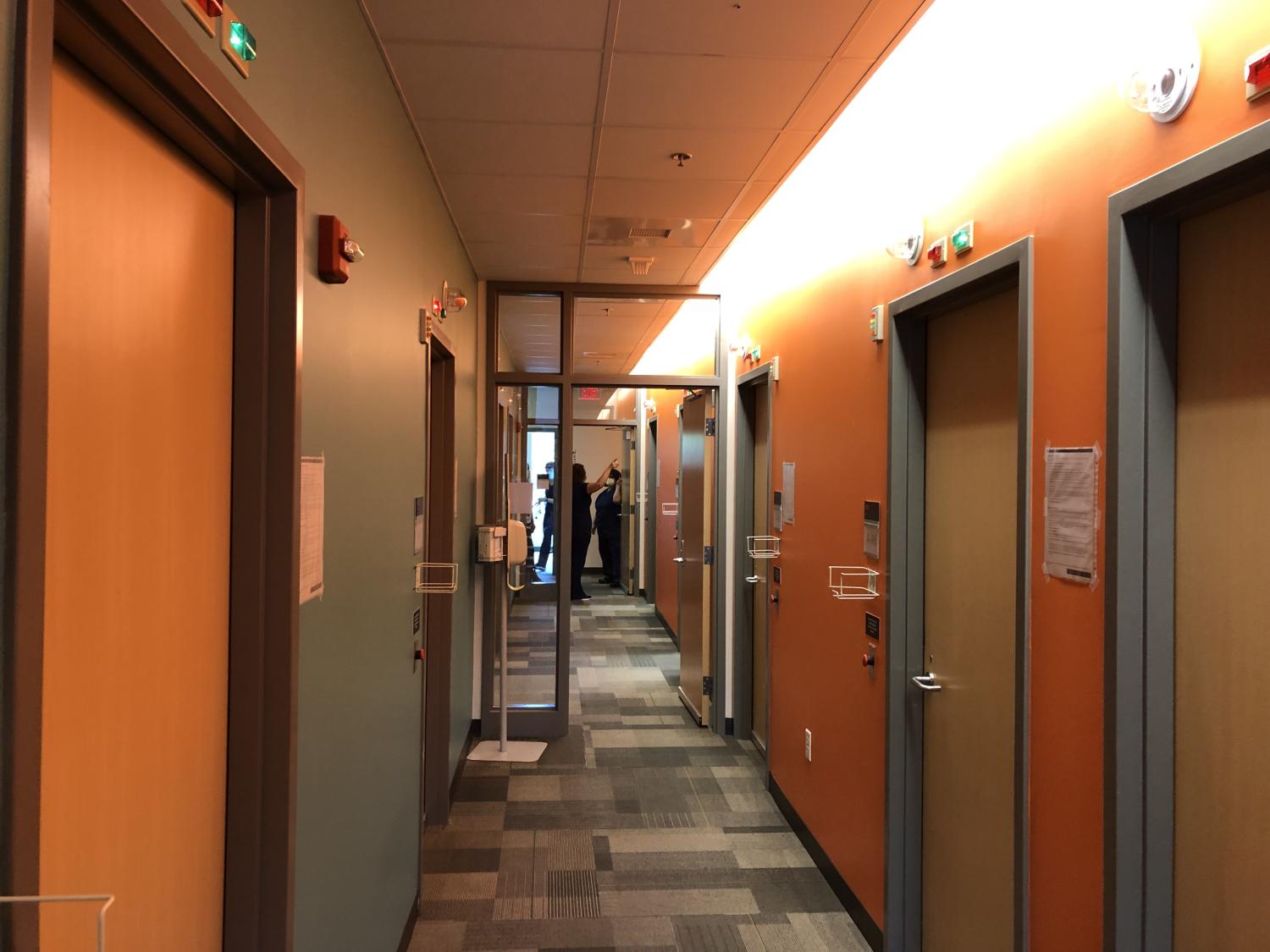 Hallway of negative pressure suite