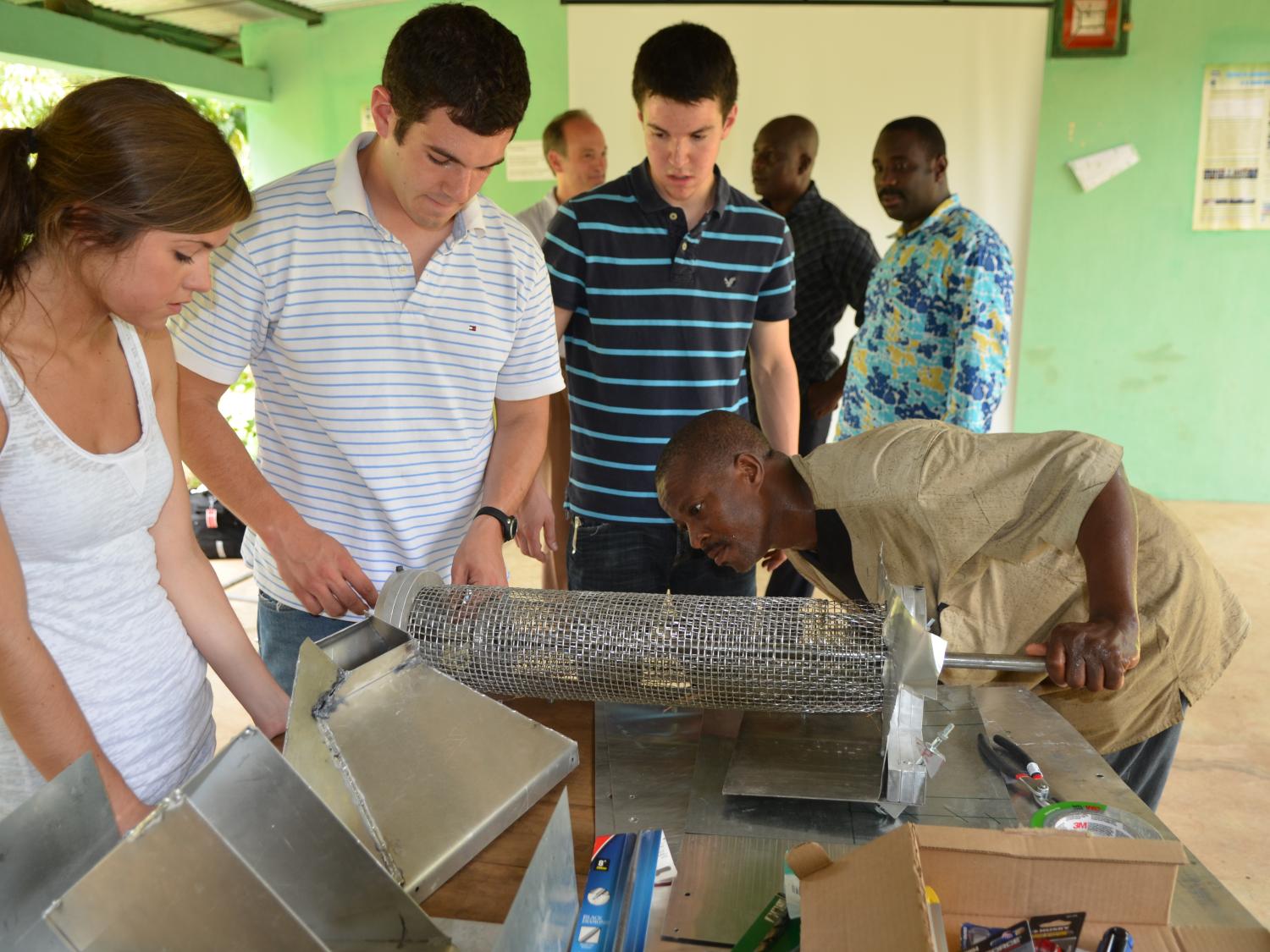 Students working on baobab machine