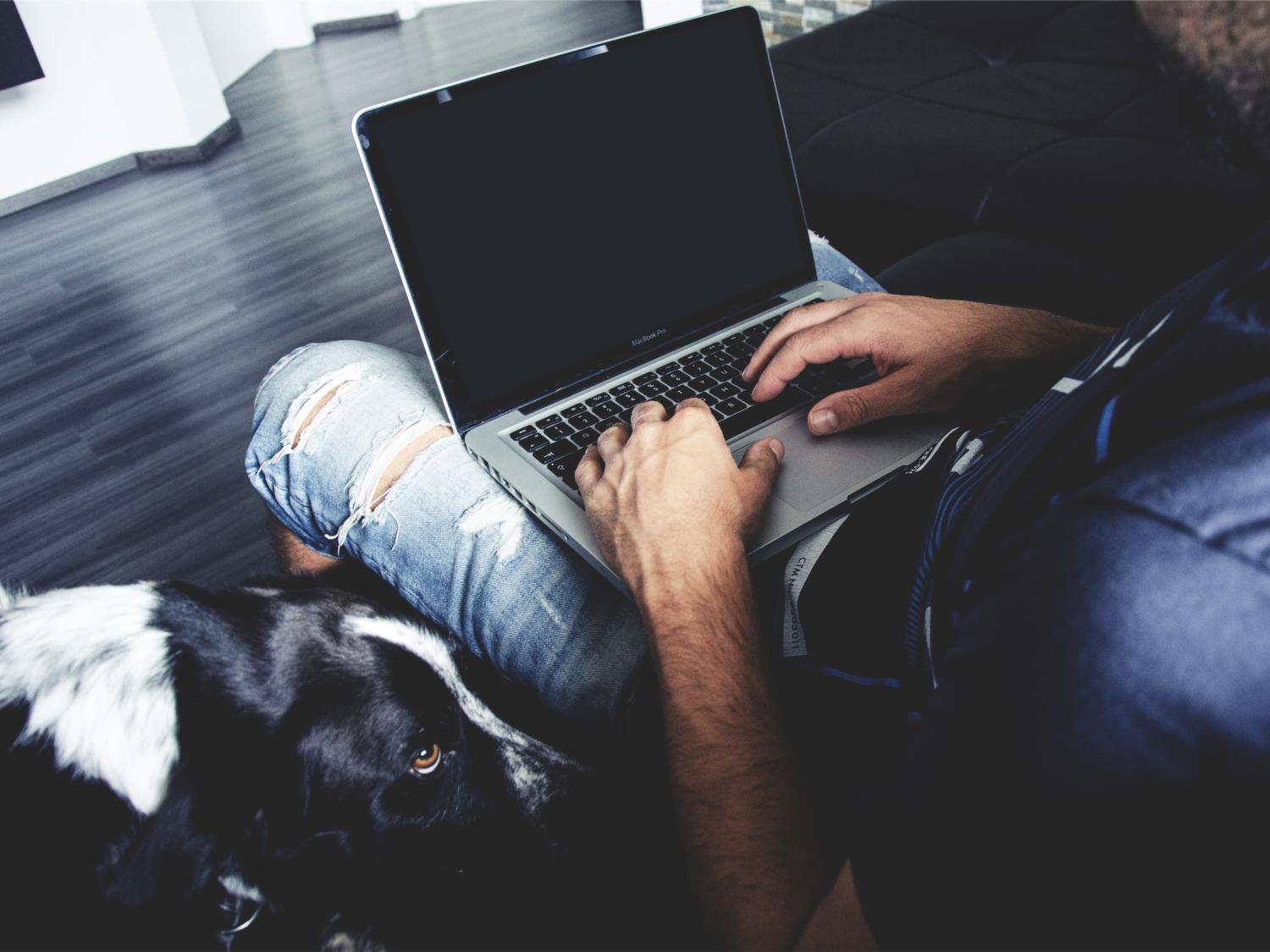 Man using laptop