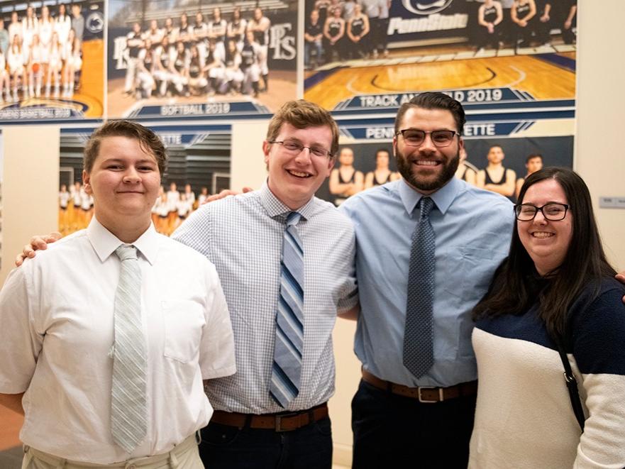Students Jace Dennison, Brandon Demchak, Kyle Slavic, and Sara Halbert enjoy the evening.