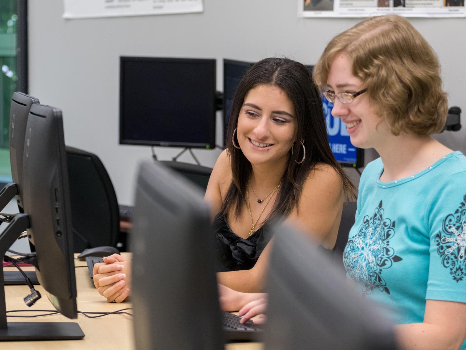 Penn State Brandywine students Mattie Mylonas and Judy Smith