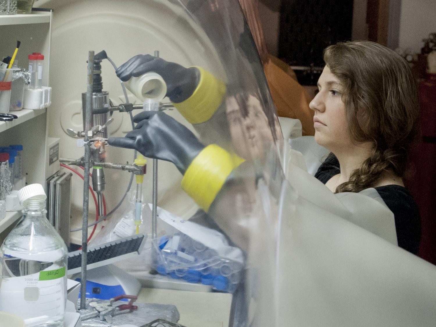Student in lab