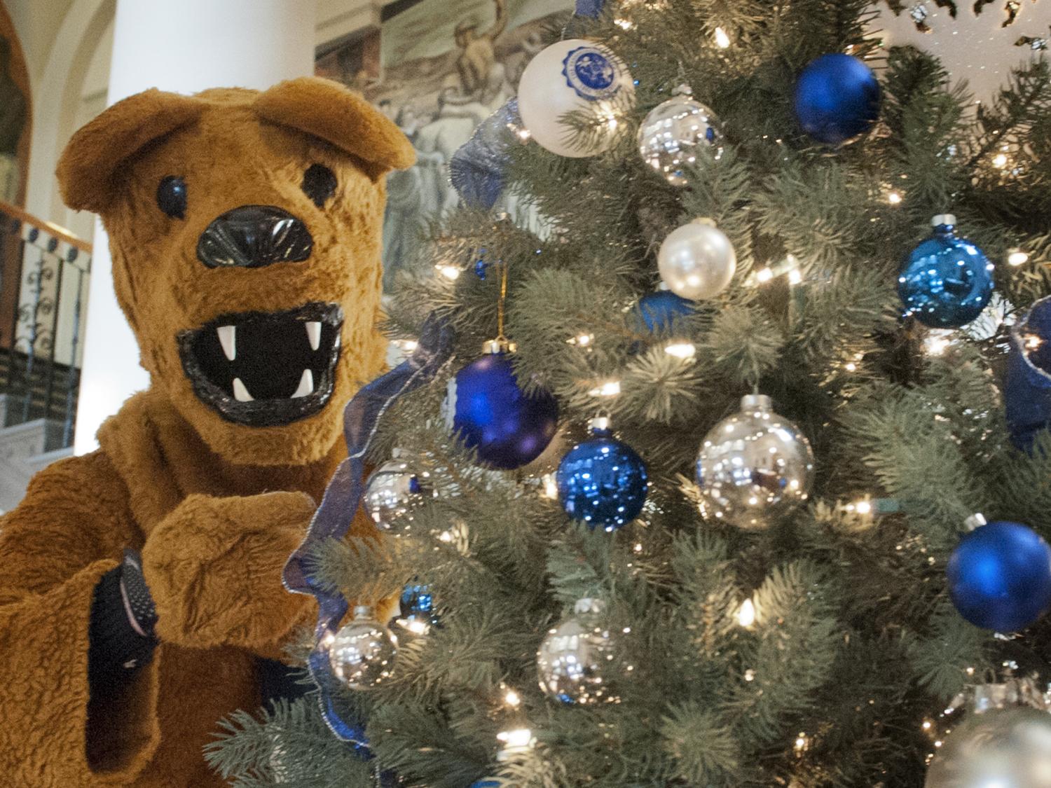 Nittany Lion and Christmas Tree