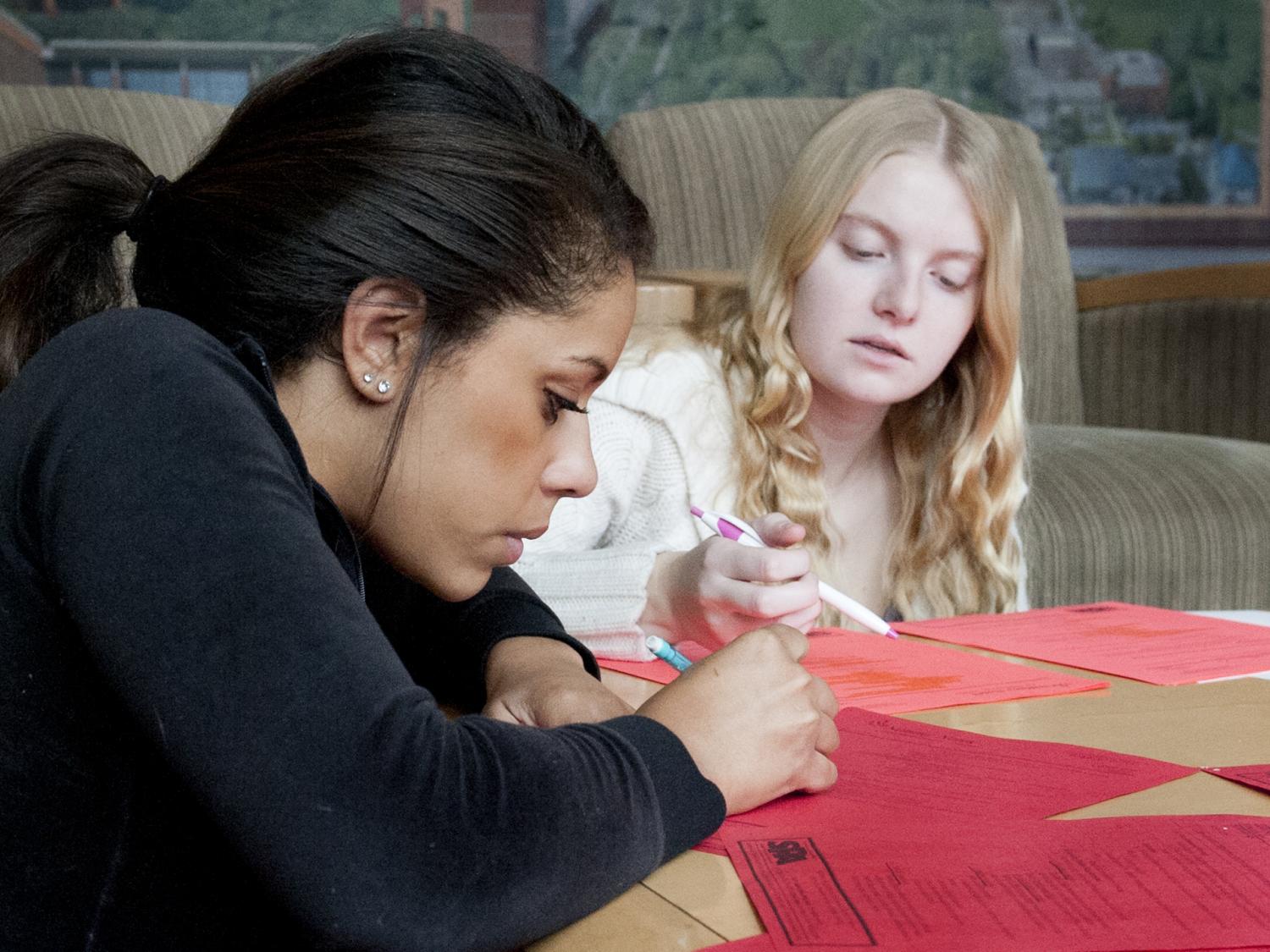 Students studying