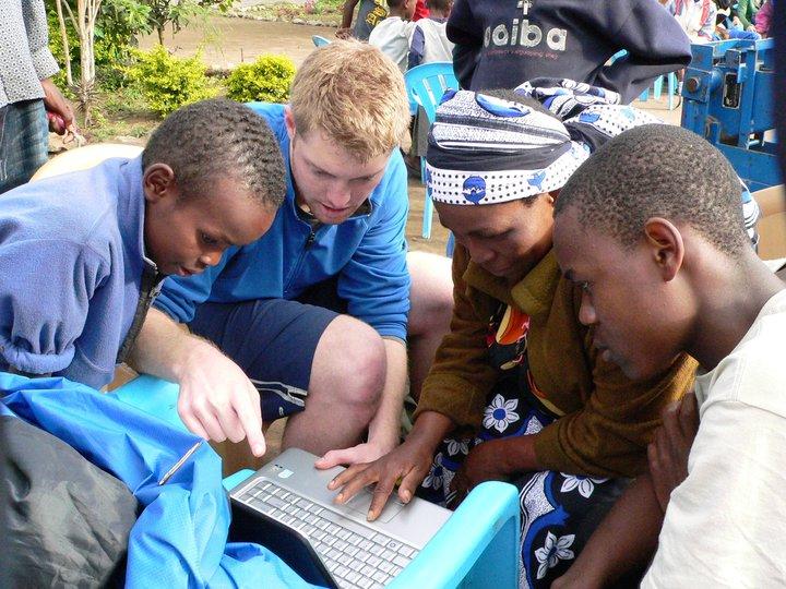 Student demonstrates telemedicine system in Tanzania