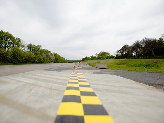 View of pavement at test track