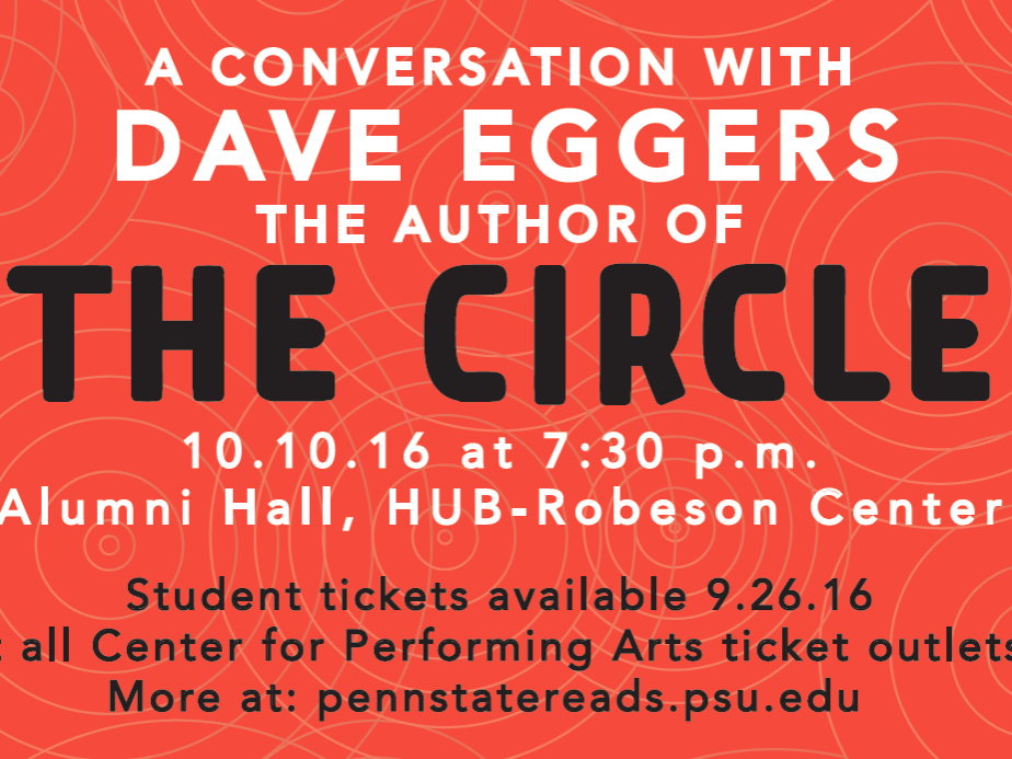 "A Conversation with Dave Eggers" event will take place on Oct. 10.