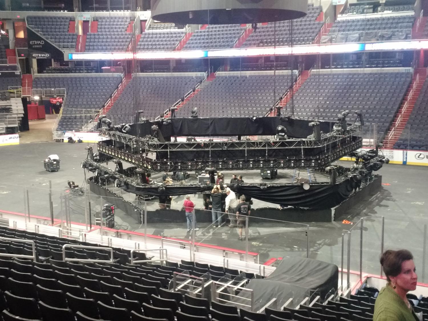 Crews set up stage