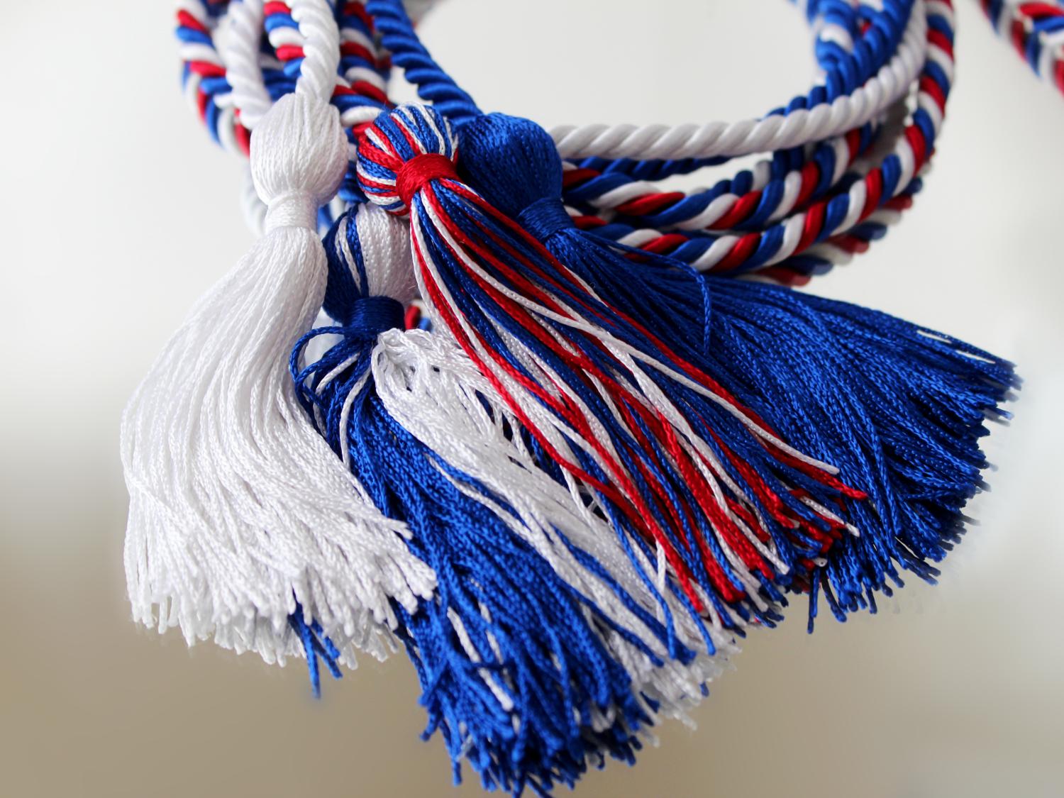 Red, white and blue honor cords