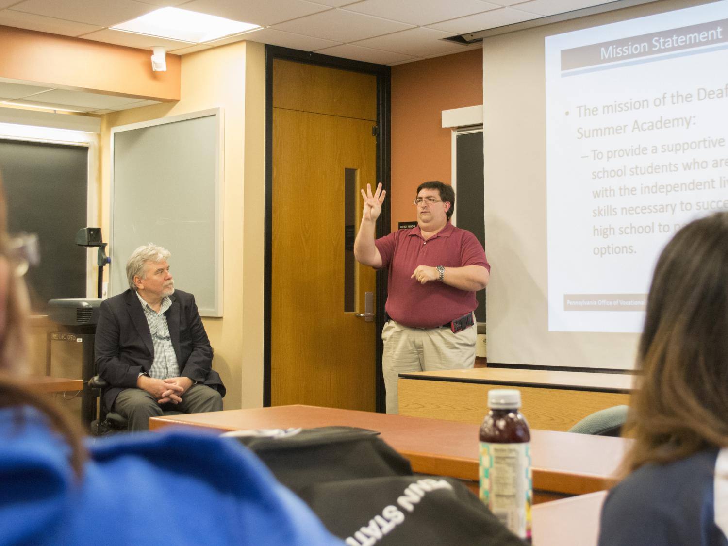 Russ Goddard speaks to students