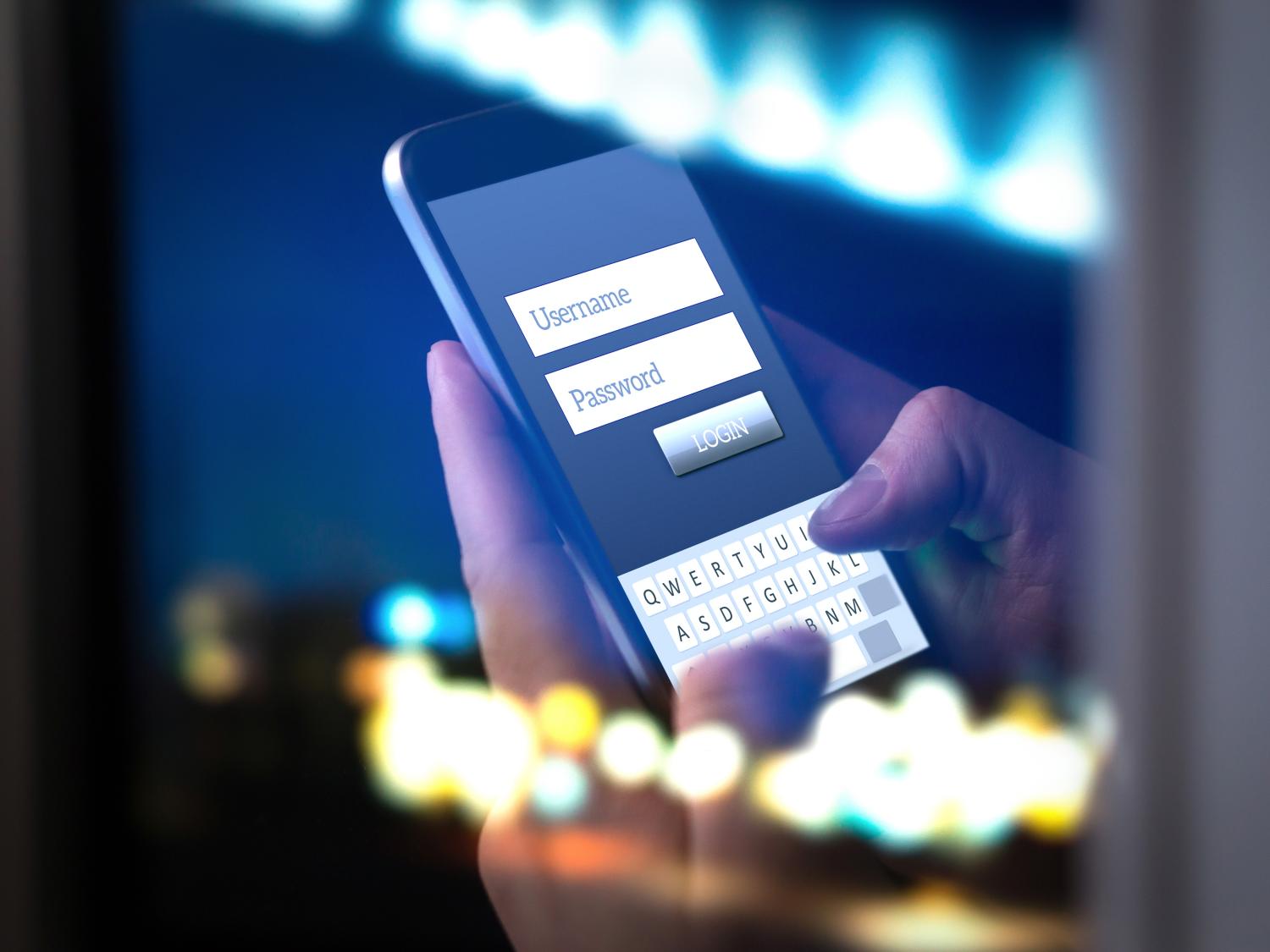 Hand holding phone
