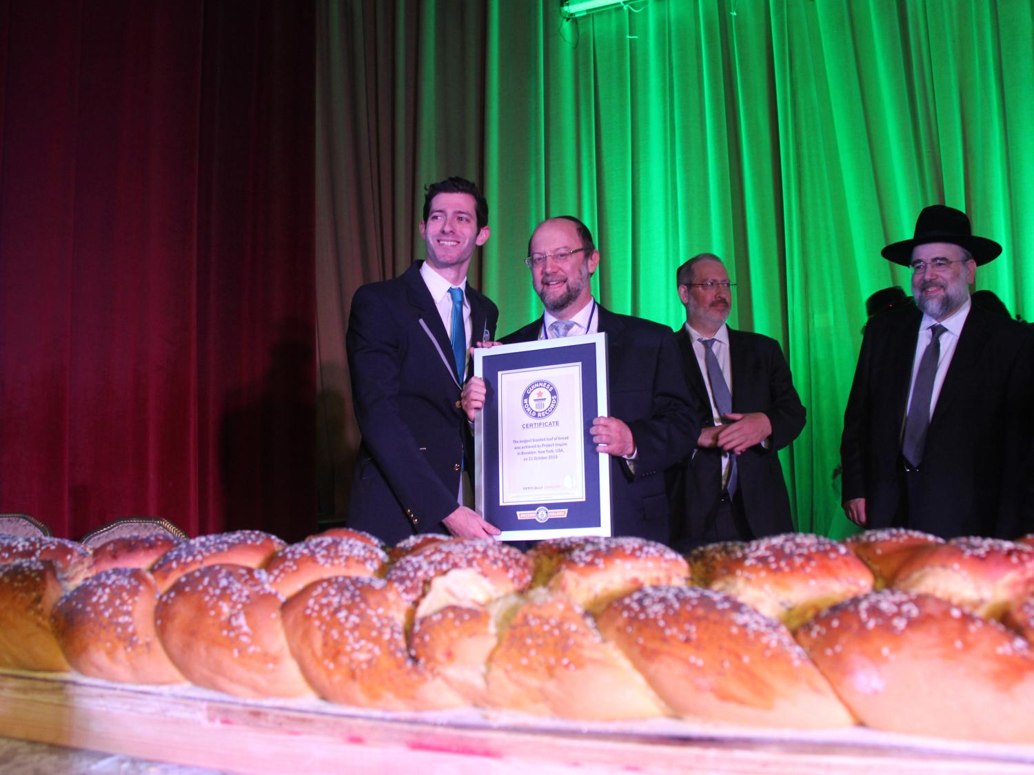Angert with largest challah ever